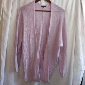 Staccato M/L Pale Pinky Lavendar Open-Front Knit Cardigan Lightweight Coastal